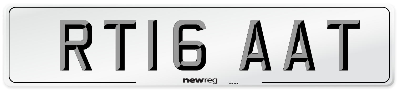 RT16 AAT Number Plate from New Reg